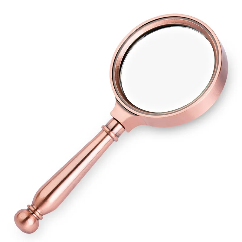 

Metal Handheld Magnifying Glass Gift Box Bronzed 10X High Definition Optical Glass Lens Magnifier