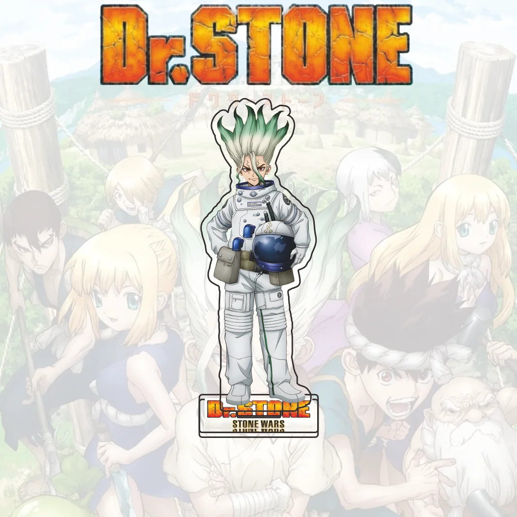 Фото Акриловая подставка Dr.STONE: Сенку Ген, Кохаку, Укийо в костюме астронавта, 15 см, настольный декор, аниме-подарок на день рождения для фанатов манги, брелок №4