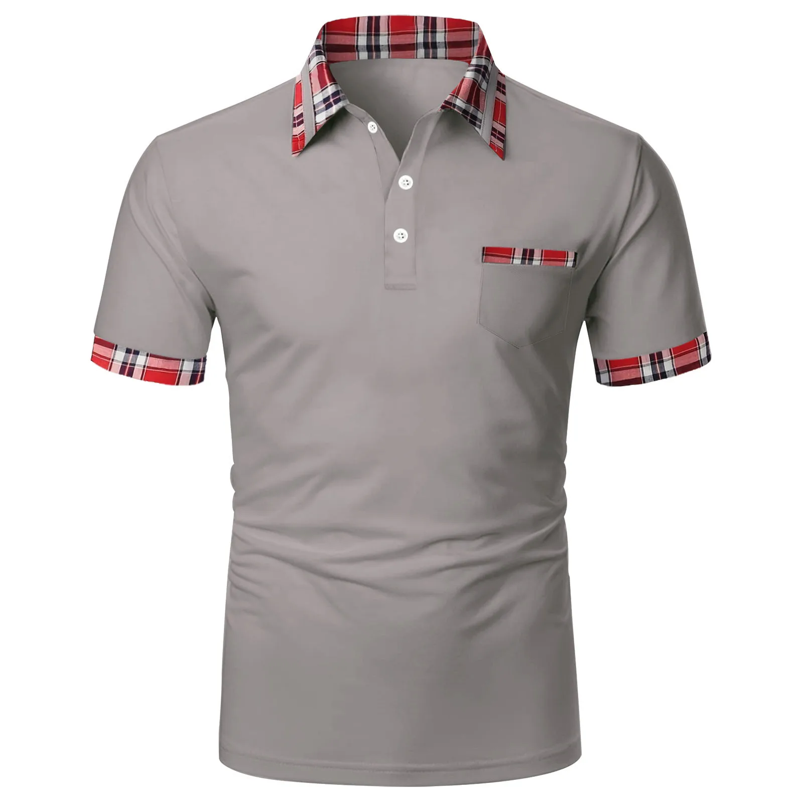 

Summer New Men's Polo Shirt Short -sleeved Color Zipper Top