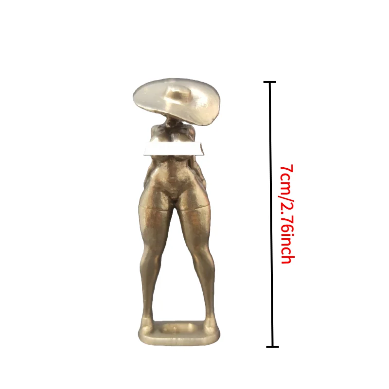 ​ ​ 7 см твердая латунная мотивационная скульптура Muse-обнаженный женский художественный декор, винтажный стол, коллекционная деталь для домашнего офиса ​ ​