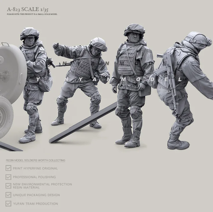 

1/35 Resin model kits figure colorless and self-assembled (4 Piece) A-823