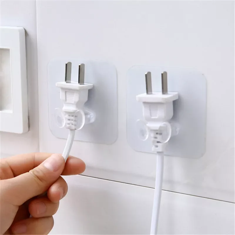 

10Pcs Power Plug Socket Hooks Racks Plug Holders Hangers Office Home Kitchen Wall Decor Multi-Purpose Hooks