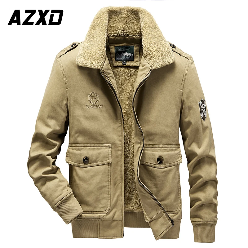 

2022 Autumn Winter New Men Warm Windproof Plush Fashion Jacket Jacket Men Waterproof Padded Jacket Casual Lapel Jacket Men