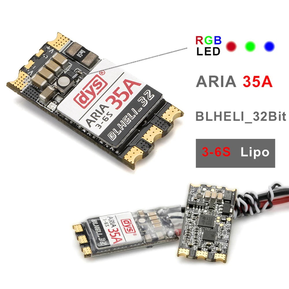 DYS Aria 35A AM32 ESC blheli _ 32bit 3-6S бесщеточный ESC встроенный датчик тока oneshot 125 Multishot Dshot 150/300/600/1200