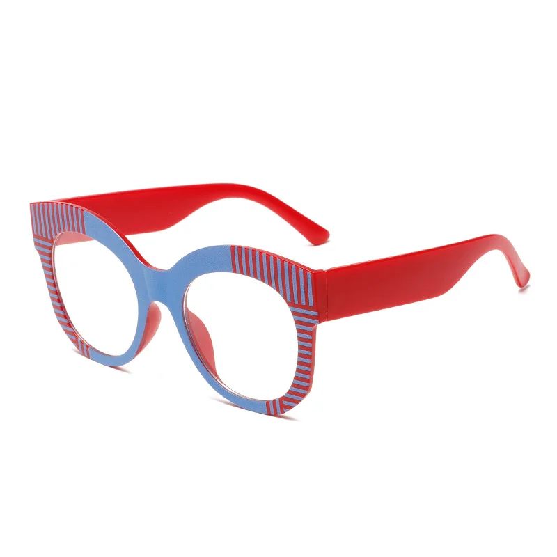 Новинка 2024 женские очки кошачий глаз в полоску очень большая оправа модные