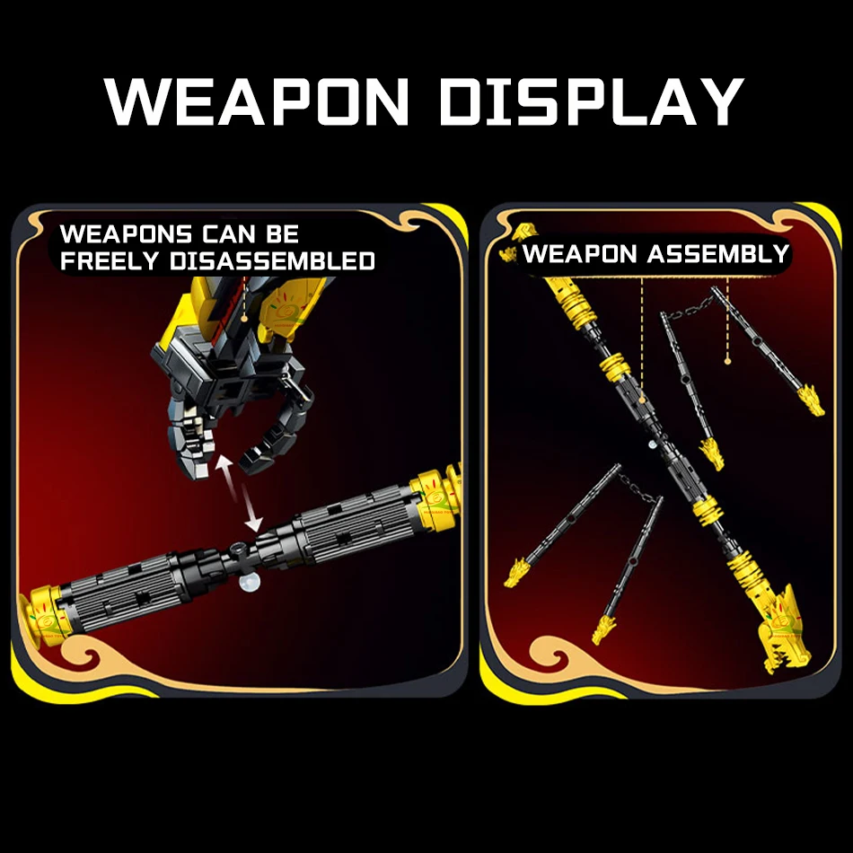 Huiqibao Черный Миф Wukong Mech Модель Diy Строительные Блоки Унисекс Для Взрослых