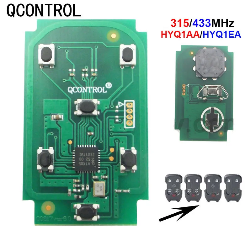 Умный брелок QCONTROL 315/433 МГц ID46 HYQ1AA HYQ1EA для Chevrolet Tahoe Silverado Suburban GMC Terrain Acadia YUKON XL Sierra