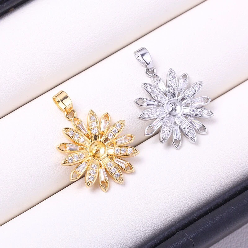Flower Gorgeous Pendant Base Mount Finding Settings Jewelry Parts Fitting Accessories for Pearls Corals Jade Beads Crystal |