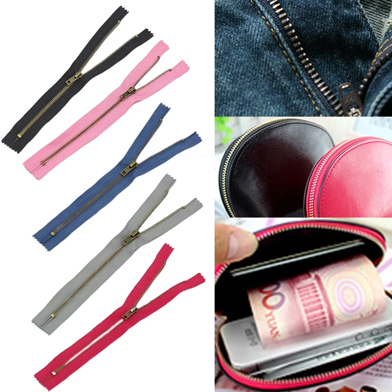 

New 3# 20cm Close-end Metal Zipper Self-locking Copper Zipper Clothes Jeans Bag Coat DIY Garment Pants Sewing Accessory Supply