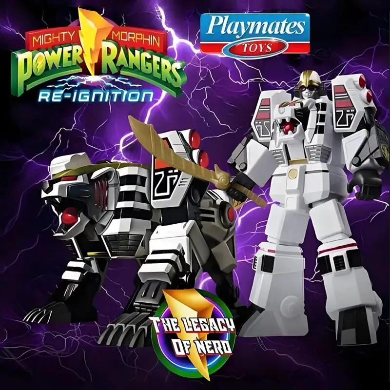 Фото Игрушки Playmates: Power Rangers White Tiger Zord, Деформируемый Меха-робот, Комбинируемая Фигурка, Коллекционная Боевая Игрушка для Взрослых №1