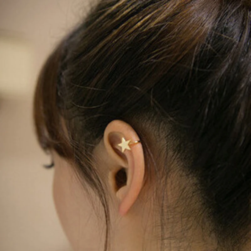 

Creative Models Personality Ladies Ear Clip Fashion Hipster Star Love Moon No Pierced Earrings U-Shaped Ear Clip Female