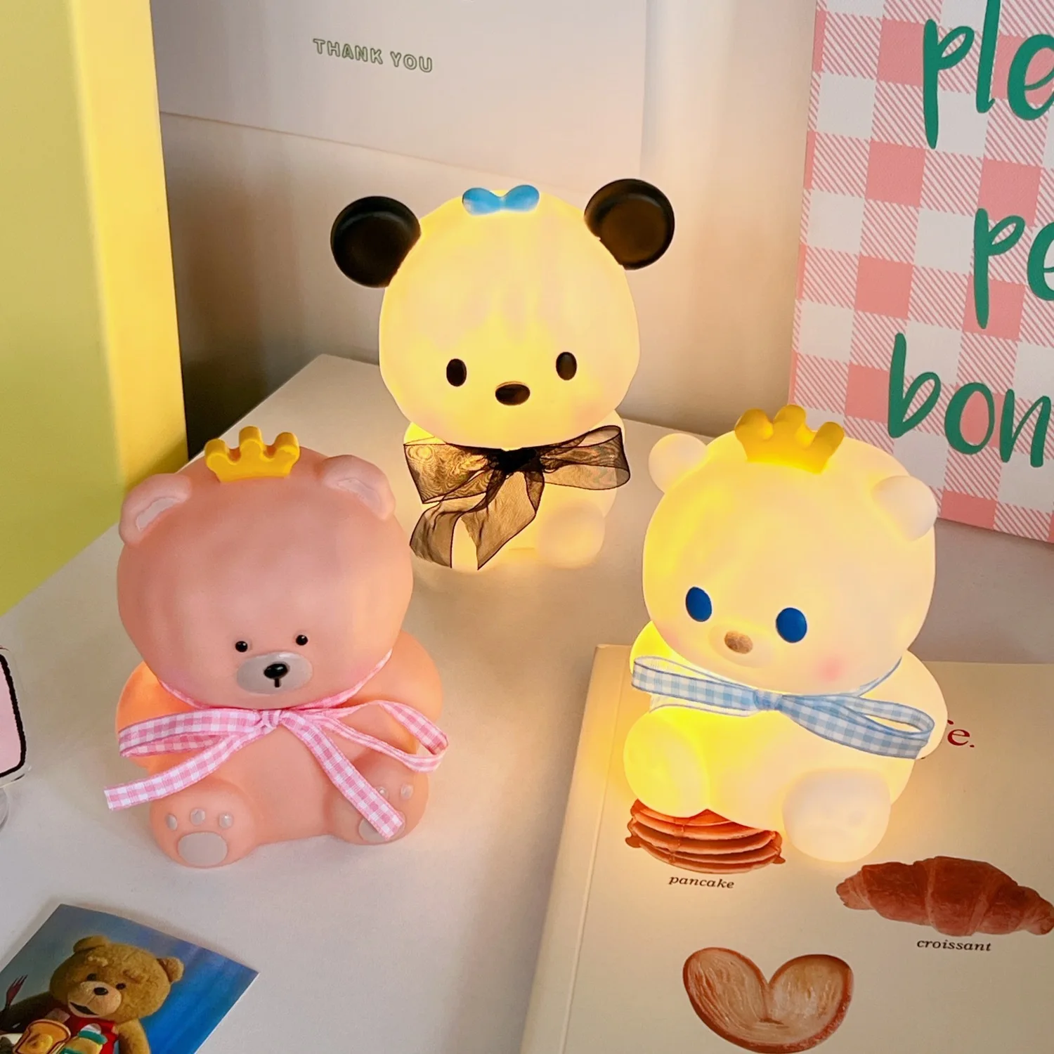 

Kawaii Decor Anime Lamp Bedroom Night Light Children's Gifts Ribbon Cartoon Night Lamp Decorative Lamp Kawaii Accessories