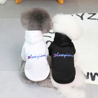 winter puppy clothes new dog hoodie wearing tie pet clothes black and white colors thickened and warm factory outlet price