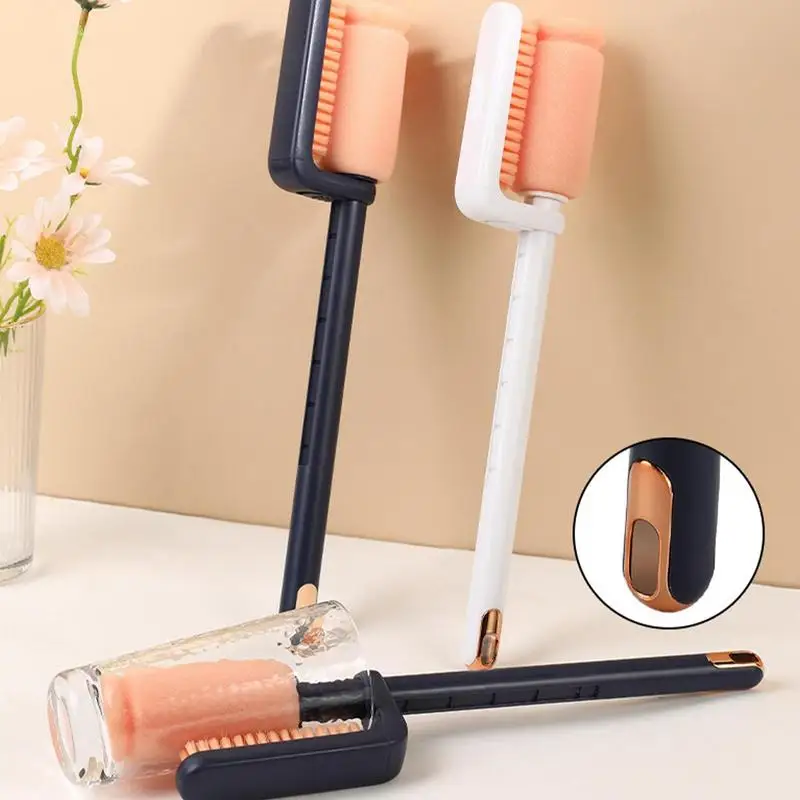 

Glass Cleaning Brush Telescopic Sponge Brush For Water Bottles Silicone Cup Brush Cup Scrubber Glass Cleaner Bottle Cleaner