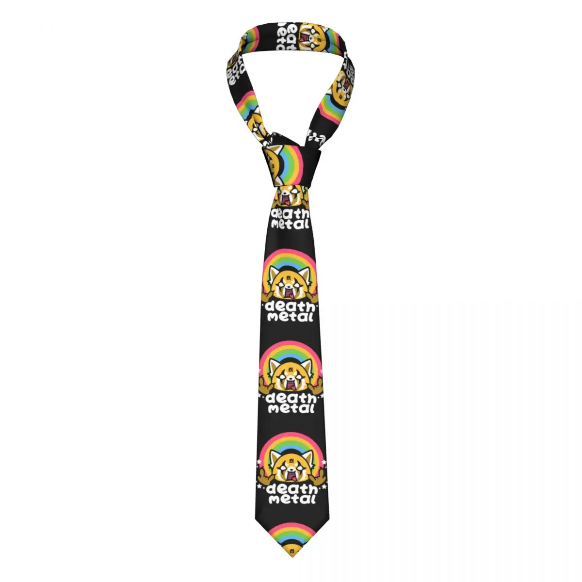 

Агрессивный мужской галстук Death Metal - Aggretsuko Retsuko, 8 см, классический галстук для мужских костюмов, аксессуары, галстук для бизнеса