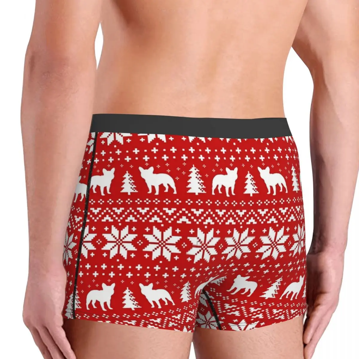 Силуэты Рождественский праздничный узор Французский бульдог трусы для домашних