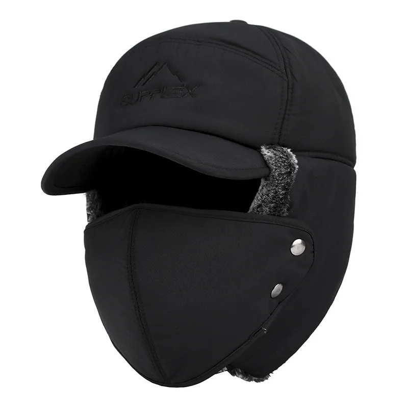 

New Hiking Hat Winter Warm Windproof Skiing Hat Men Women Ear Protection Velvet Fleece Sports Hat Outdoor Riding Fishing Hat