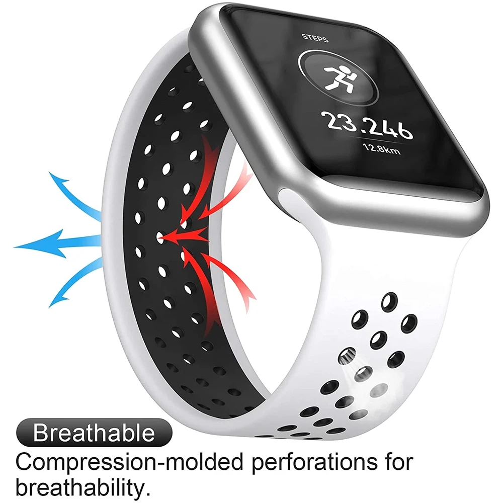 Solo Loop Strap for Apple Watch Band 44mm 40mm 38mm 42mm Ultra 49mm Breathable Elastic Silicone bracelet iWatch Series 8 7 SE 3