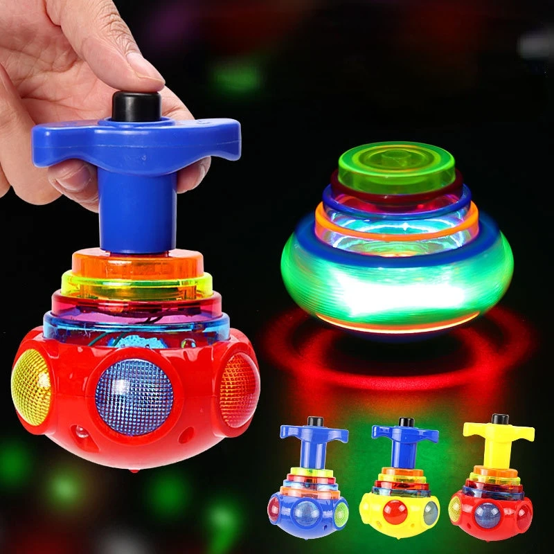 

Children's Luminous Rotating Toy Plastic Gyro Not Fingertip Gyro LED Lights Cool Outdoor Indoor Boy Girl Fun Toys Confrontation