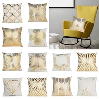 gold leaves print pillow cover home cotton pillowcase cushion cushion decorative cushions for sofa seat covers throw pillow case