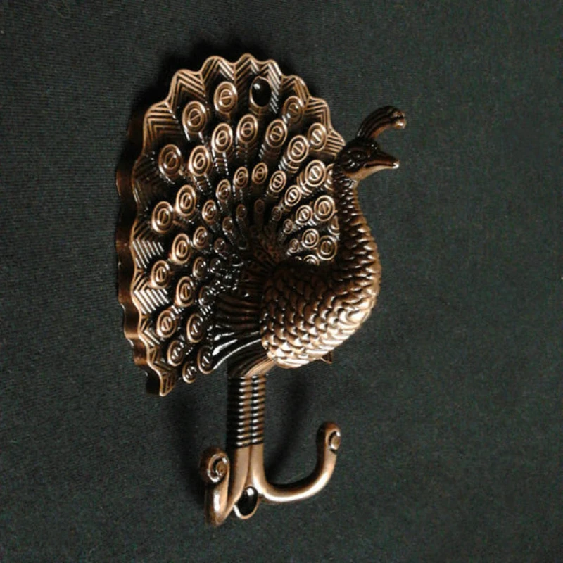 

2pcs Peacock Decorative Wall Hook Metal Wall Hooks / Antique Brass Curtain Tie Backs Hardware Hanger Coat Rack Hangers Unique