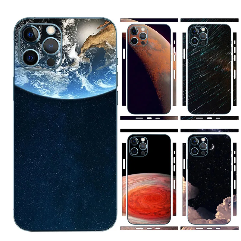 

Universe Decal Skin for iPhone 13 12 11 Pro XS Max X XR Back Screen Protector Film Cover Cosmos Individual Wrap Durable Sticker