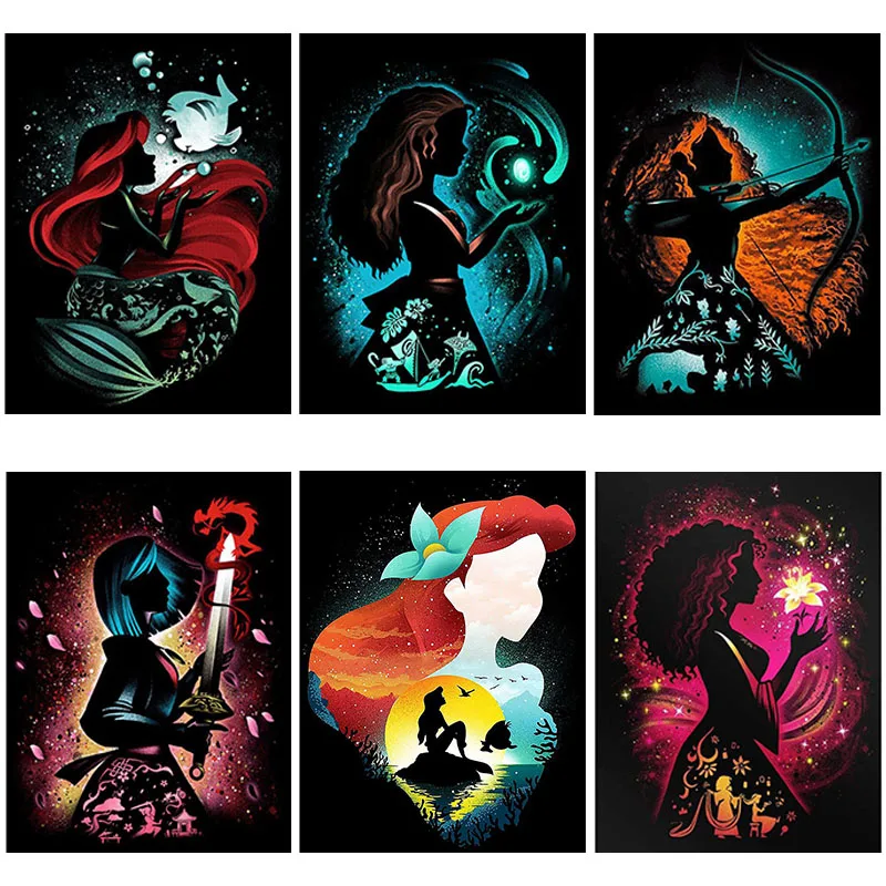 

5D Diy Diamond Painting Disney Alice In Wonderland Christmas Night City Princess Elf Mosaic Picture Cross Stitch Home Decor Gift