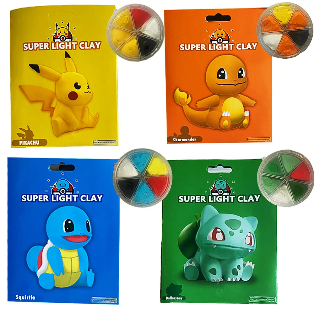 

Аниме Пикачу, мультяшная пластиковая глина, легкая глина, красочная Полимерная глина для моделирования, песок, пушистая светильник пластик...