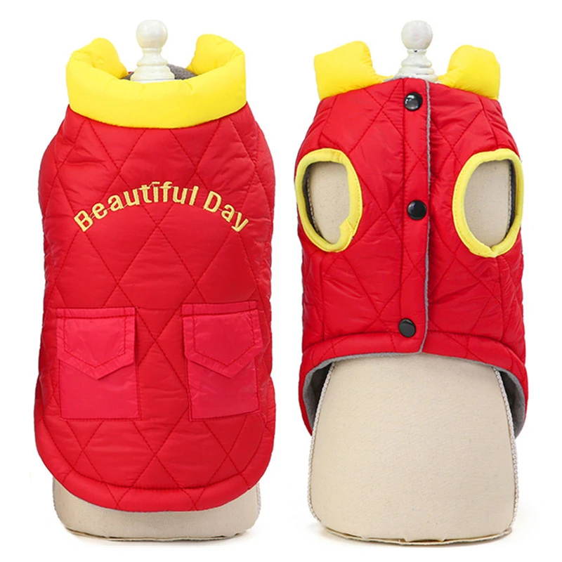 

Autumn And Winter Dog Clothes Pet Sleeveless Clothes Thickening Jacket Puppy Cotton Vest For Small Dog Vest Clothes Pet Products
