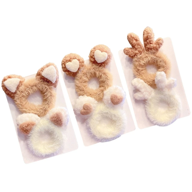 

Plush Hair Scrunchies Girls Hairband Elastic Hair Rings Hair Ties Lady Headdress