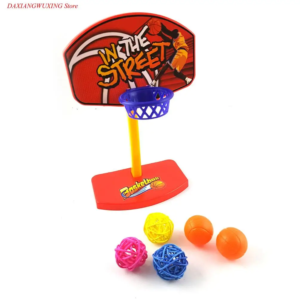 

Funny Mini Basketball Hoop Basketball Shoot Toy for Parrot Intelligence Puzzle Developmental Game Chew Toys Pet Birds Supplies