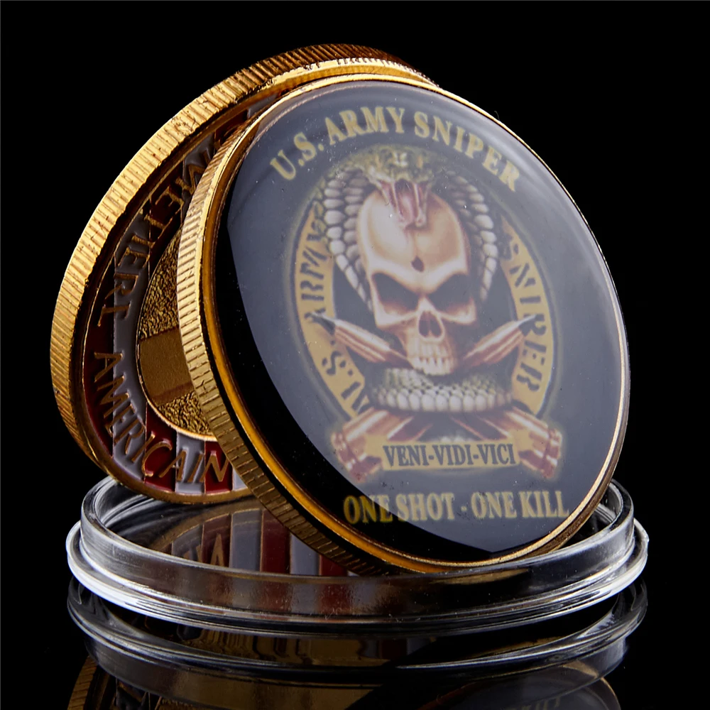

Американский сувенир, позолоченная монета, оригинальная снайперская стрельба армии США, один убийца, США, Орел, военная вызов, монета