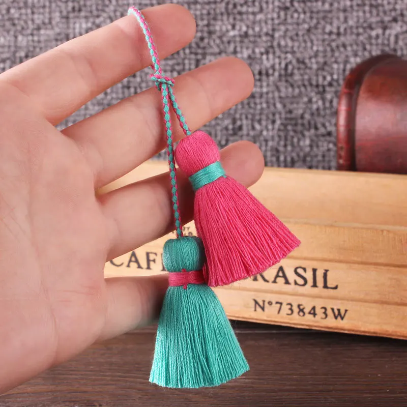 

2/5Pcs Tassels Double Ended Cotton Thread Tassels Handmade Craft Tassels with Loops for DIY Crafts Jewelry Making