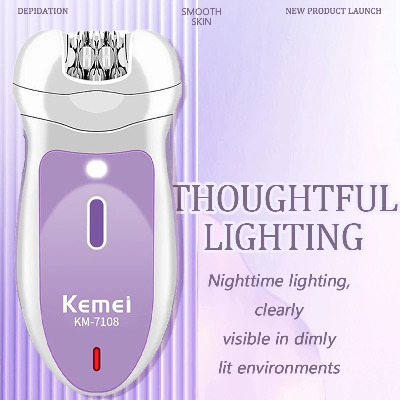 KEMEI KM-7108 4 в 1 электрический эпилятор для волос портативный беспроводной