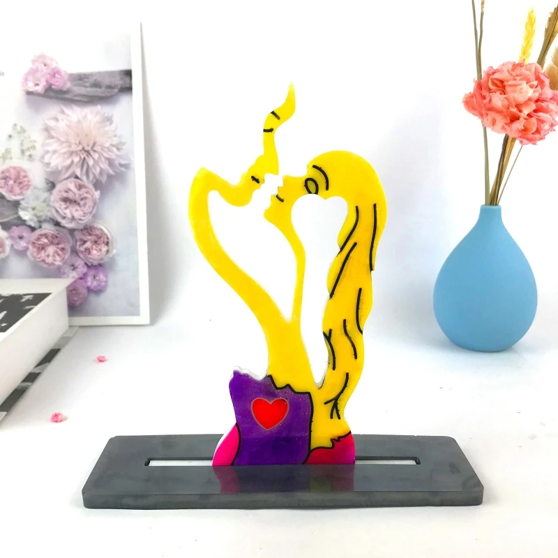 Y1UB Силиконовая форма для целующейся пары влюбленных на основе эпоксидной смолы