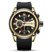 megir chronograph men sport watch male silicone automatic date quartz watches mens luxury brand waterproof relogio masculino