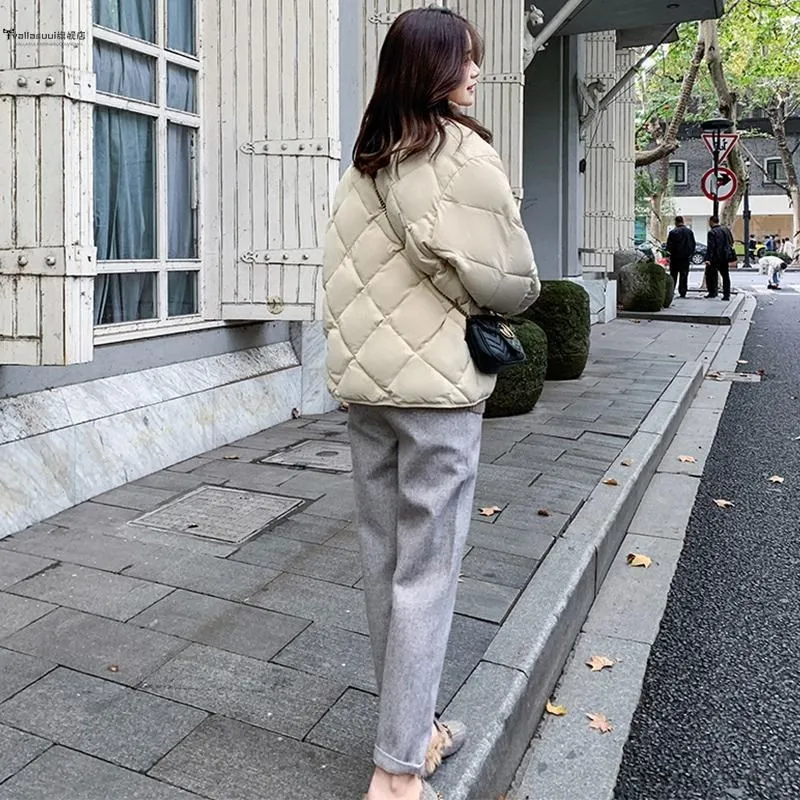 2025 зимняя теплая короткая куртка пуховые хлопковые пальто топы женские