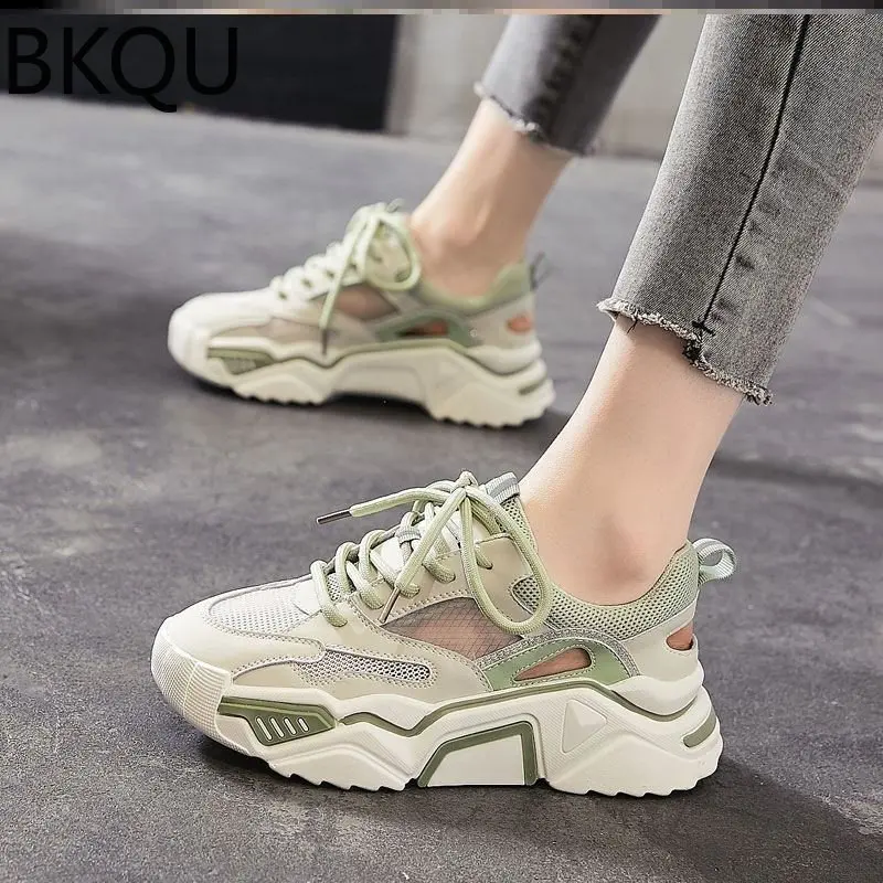 

2022 Sneakers Women Designer Platform Shoes Fashion Breathable Mesh Ladies Trainers Basket Sports Chunky Sneakers Woman