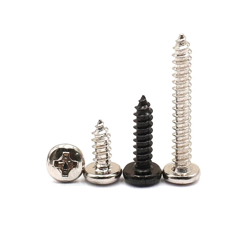 

100Pcs BA2/2.6/3/3.5/4*6/8/10/12/15/20/30mm Laptop Self Tapping Screws Glasses Phillips Cross Round Head Wood Screws