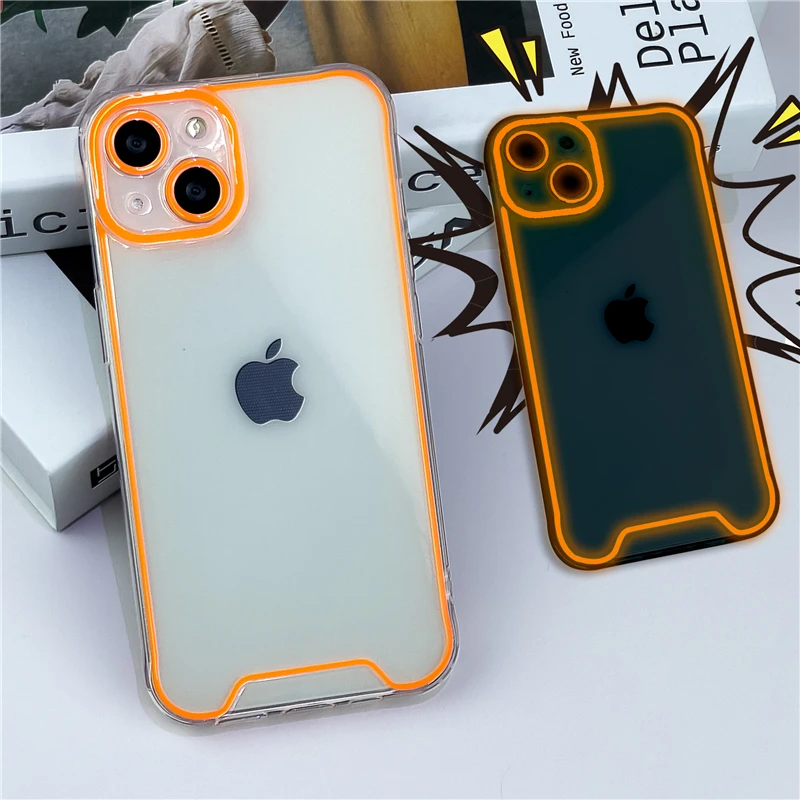 Leefirst Night Light Luminous Transparent Phone Case for IPhone 14 13 12 11 Pro Max Plus XS XR X Clear Soft Silicone Back Cover