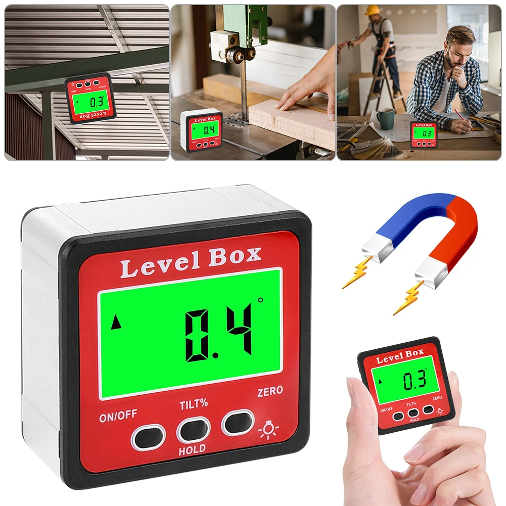 

New Mini Digital Level Box Protractor Angle Finder 90 Degree Level Gauge Bevel Gauge Inclinometer With Magnetic Based Backlight