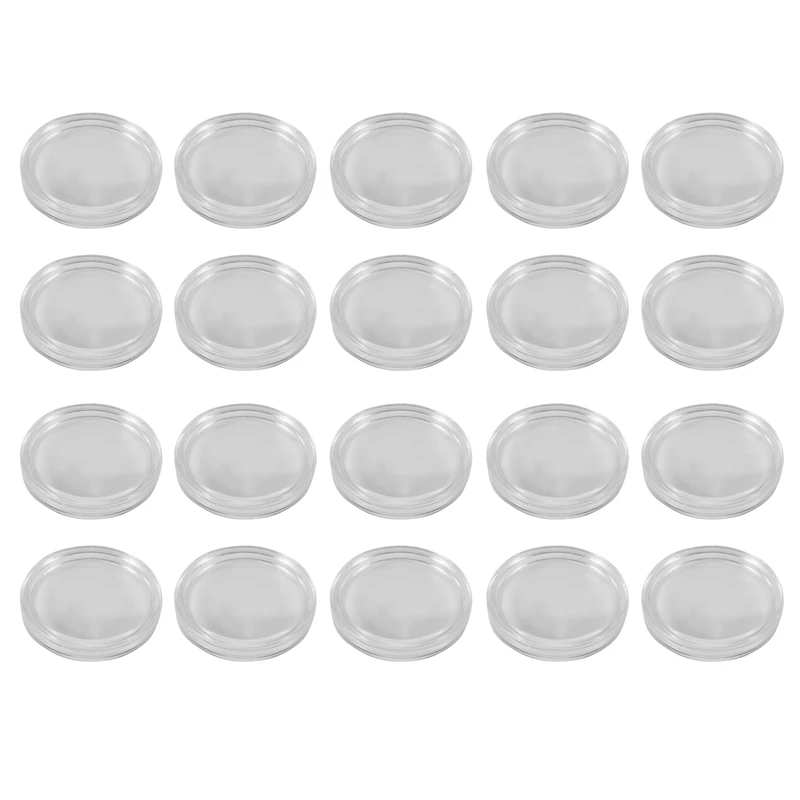 

20 Pcs Small Round Transparent Plastic Coin Capsules Box 33Mm