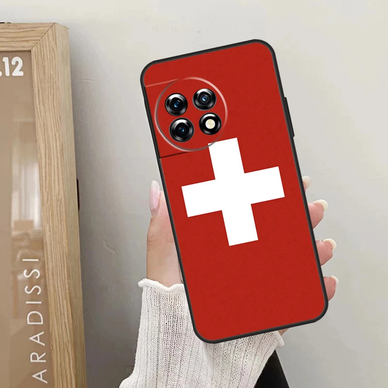 Swiss чехол с флагом для OnePlus 12 11 9 10 Pro 9RT 10T 10R 12R Nord 2 CE 3 Lite CE4 N10 N20