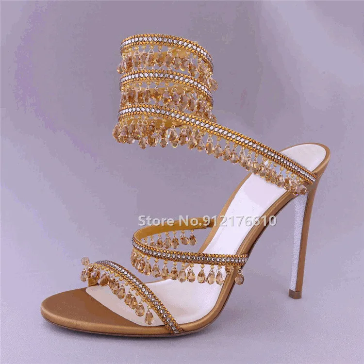 2023 Summer Fashion Luxury Crystal Women Sandals Square Toe Rhinestone Bling Bling Summer Party Dress Wedding Shoes for Ladies