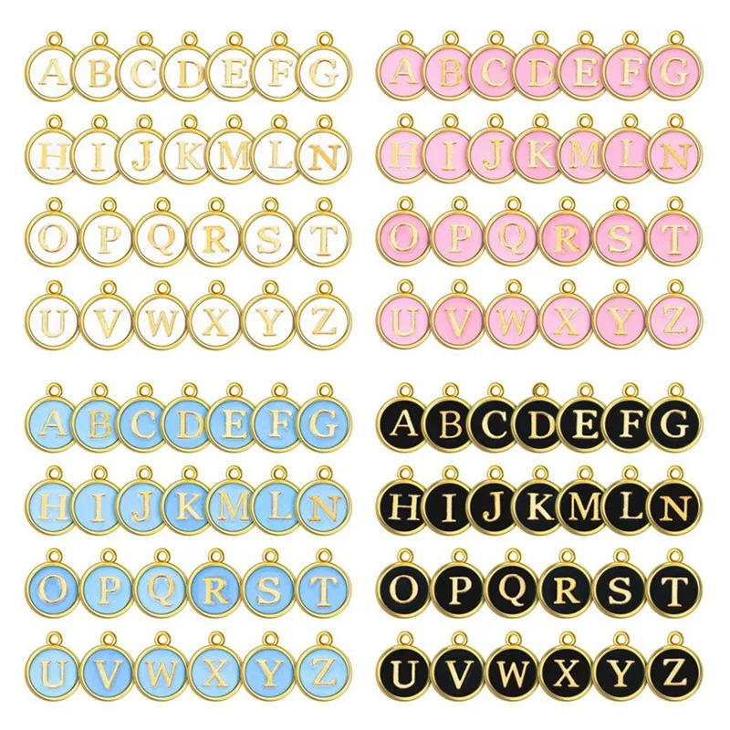 

104 Pieces Letter Charms for Jewelry Making Charm for Bracelet Initial Charms Double Sided Alphabet Charms