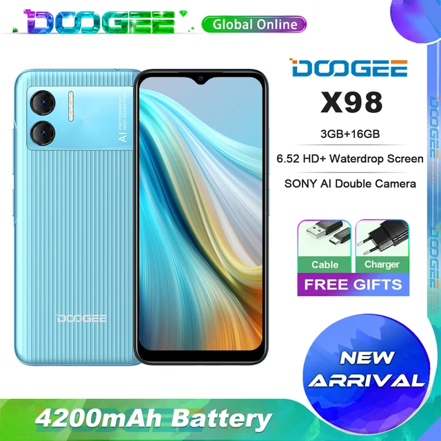DOOGEE X98 Android 12 Phone 6.52"HD Display Helio A22 Octa