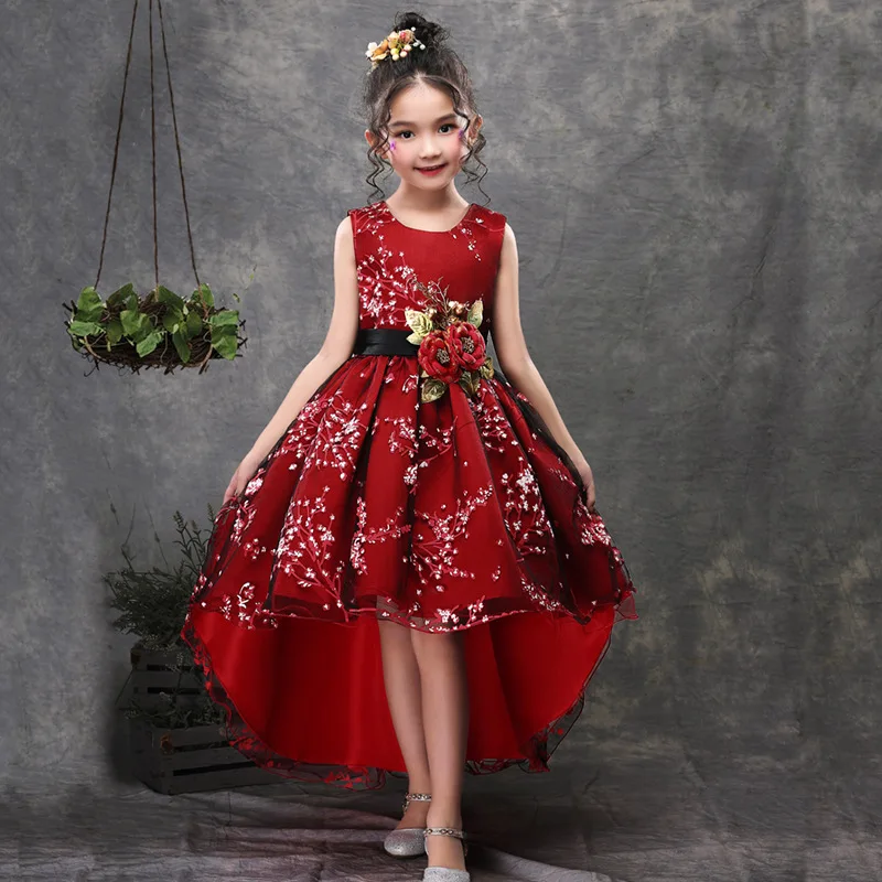 

Baby Girls Flower Princess Ball Gown Party Tutu Trailing Dress for Brithday Wedding Kids Christmas Dresses Children Clothing