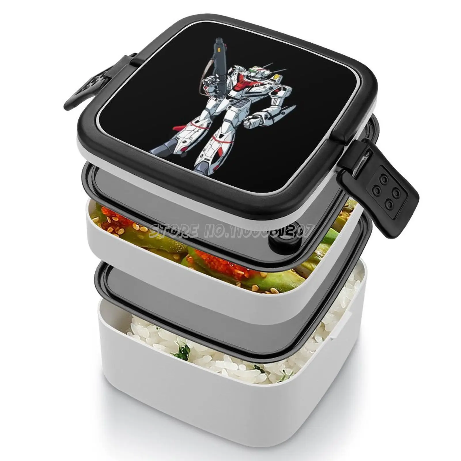 Макросс VF1 двухслойная бенто-коробка портативный ланч для детей школы аниме рукав Роботех самолет самолет Mech Robot ON.