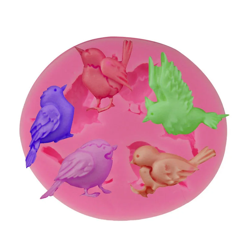 

3D Birds Silicone Mold DIY Cupcake Topper Fondant Cake Decorating Tools Soap Resin Candy Polymer Clay Chocolate Gumpaste Moulds