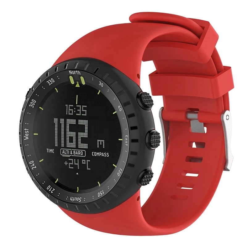 Ремешок силиконовый для наручных часов Suunto Core спортивные часы черного цвета
